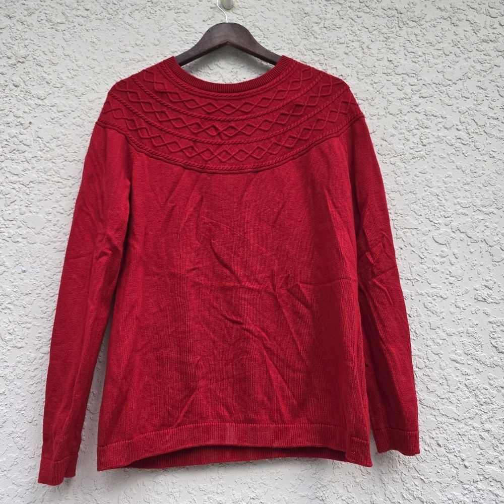 Talbots Diamond Cable Sweater Size L - Picture 2 of 11